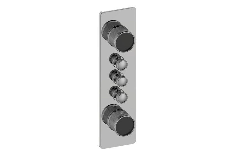 Graff G-18013VAD-T Riva Traditional 3-Button Split Knob Diamond Knurl Vertical Trim - Parent