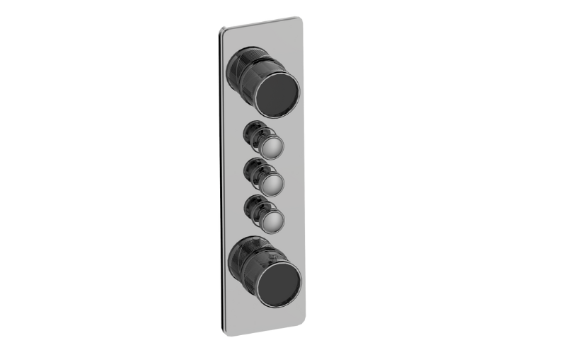 Graff G-18013VAQ-T Riva Traditional 3-Button Split Knob Oblique Knurl Vertical Trim - Parent
