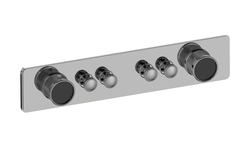 Graff G-18014HAD-T Riva Traditional 4-Button Split Knob Diamond Knurl Horizontal Trim - Parent