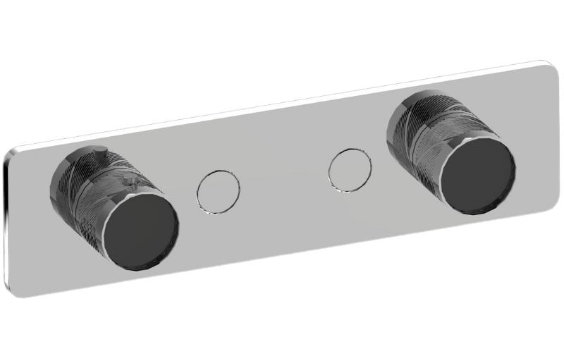 Graff G-18022HAQ-T Riva Contemporary 2-Button Split Knob Oblique Knurl Horizontal Trim - Parent