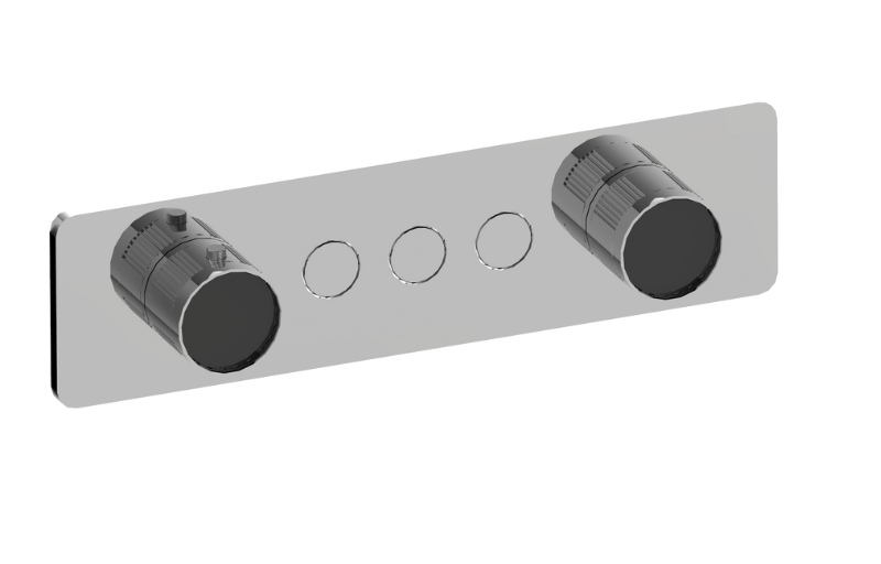 Graff G-18023HAF-T Riva Contemporary 3-Button Split Knob Fluted Knurl Horizontal Trim - Parent