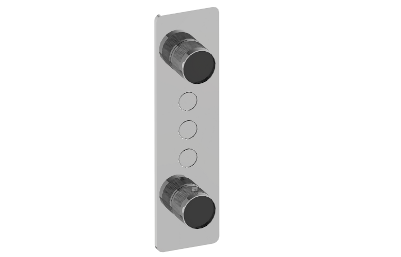 Graff G-18023VAD-T Riva Contemporary 3-Button Split Knob Diamond Knurl Vertical Trim - Parent