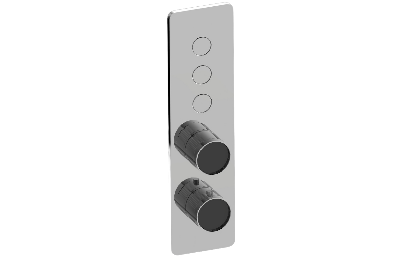 Graff G-18023VBF-T Riva Contemporary 3-Button Paired Knob Fluted Knurl Vertical Trim - Parent
