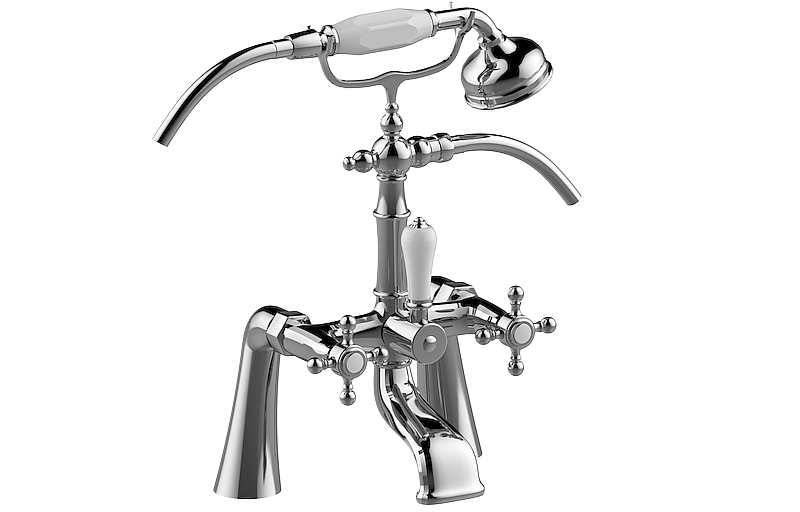 Graff G-3890-C2 Adley Exposed Deck-Mounted Tub Filler With Handshower Set - Parent