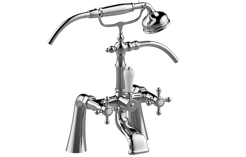 Graff G-3893-C2 Adley Exposed Deck-Mounted Tub Filler With Handshower Set - Parent