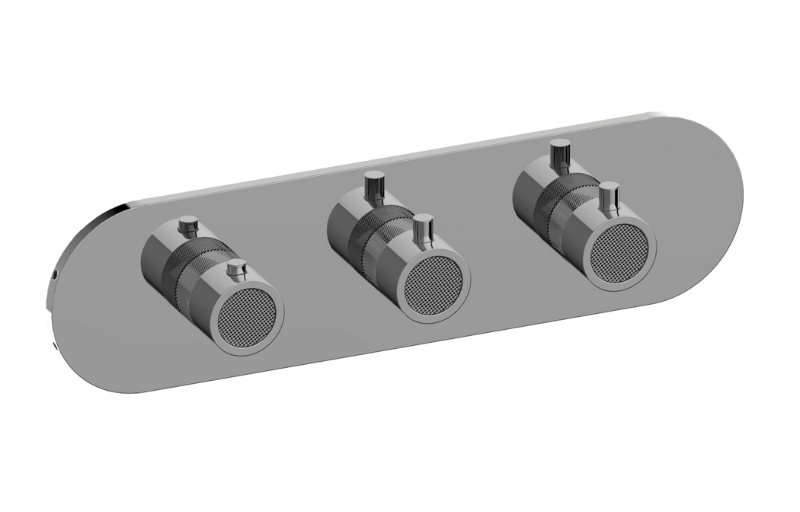 Graff G-8056H-RK0-T Cameo Round M-Series Valve Trim With Three Handles Horizontal Orientation - Parent