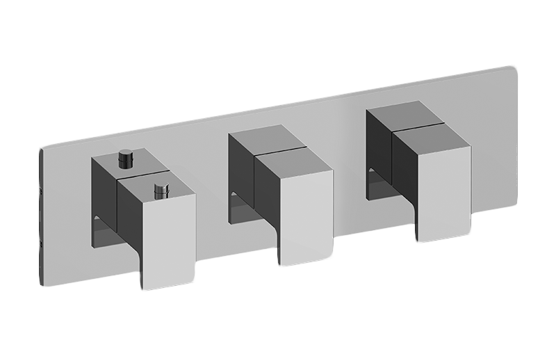 Graff G-8057H-LM31E0-T Solar Square M-Series Valve Trim With Three Handles Horizontal Orientation - Parent