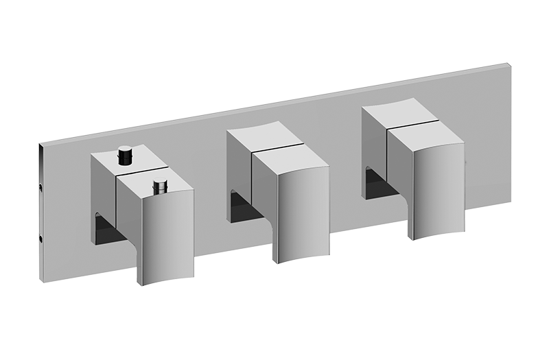 Graff G-8057H-LM36E0-T Sade/Targa Square M-Series Valve Trim With Three Handles Horizontal Orientation - Parent
