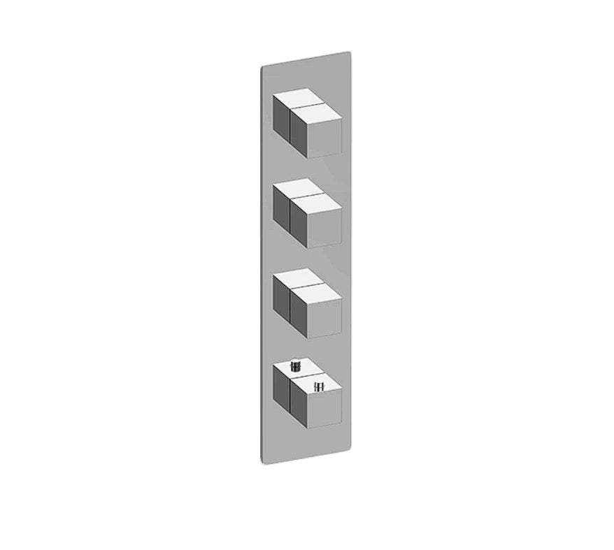 Graff G-8059-SK0-T Incanto Square M-Series Valve Trim With Four Handles
