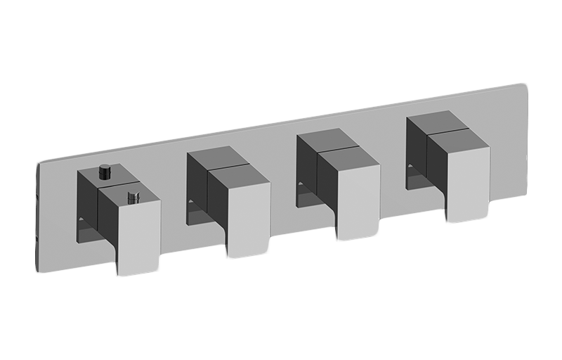 Graff G-8059H-LM31E0-T Solar Square M-Series Valve Trim With Four Handles Horizontal Orientation - Parent