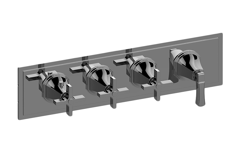 Graff G-8079H-3C1L-T Finezza UNO M-Series Valve Trim With Four Handles Horizontal Orientation - Parent