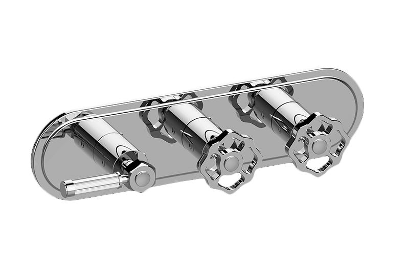Graff G-8087H-LM56C18-T Vintage Traditional M-Series Valve Trim With Three Handles Horizontal Orientation - Parent