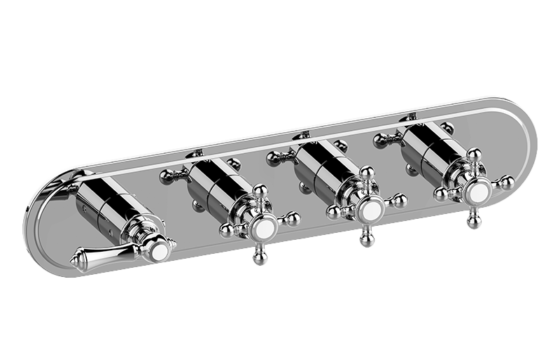 Graff G-8088H-LM15C2-T Adley Traditional M-Series Valve Trim With Four Handles Horizontal Orientation - Parent