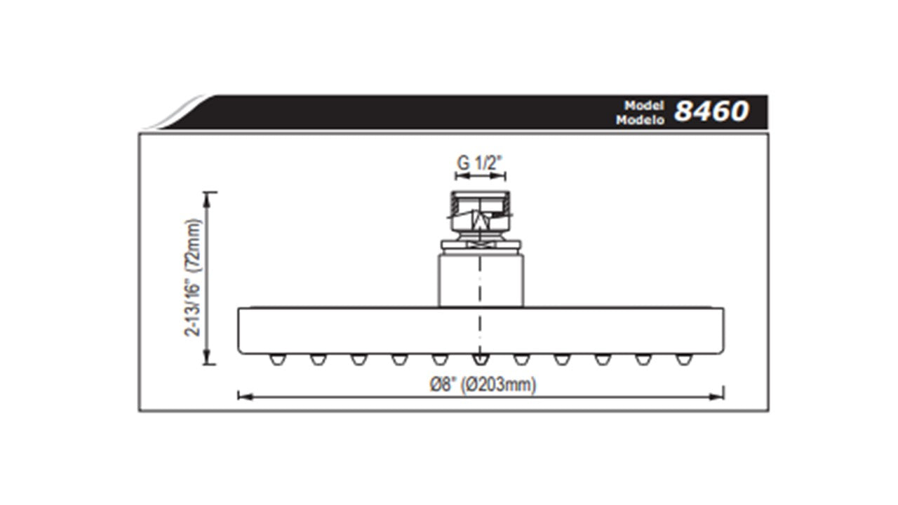 Graff G-8460-SN Contemporary 8" Rain Showerhead