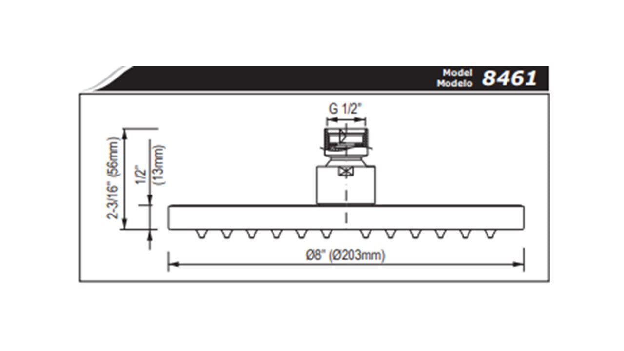 Graff G-8461 Contemporary 8" Rain Showerhead NLA