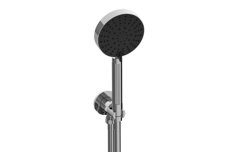 Graff G-8697CF Riva Contemporary Handshower With Wall Bracket and Integrated Wall Supply Elbow Fluted Knurled - Parent