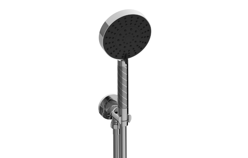 Graff G-8697CQ Riva Contemporary Handshower With Wall Bracket and Integrated Wall Supply Elbow Oblique Knurled - Parent