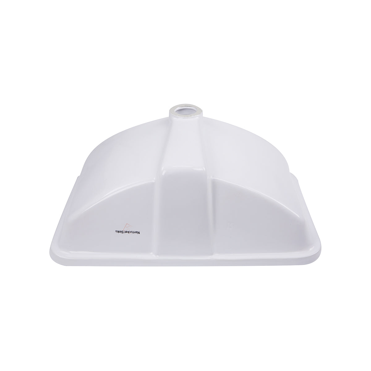 Nantucket Sinks 18" Glazed Bottom Undermount Rectangle Ceramic Sink In White