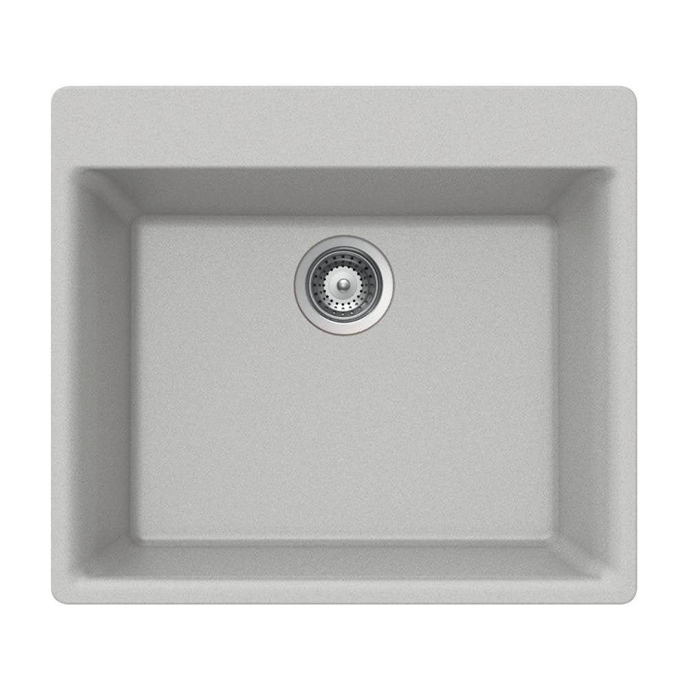 Hamat SIO-2420ST SiOStone 24" Granite Topmount Single Bowl Kitchen Sink, Linen