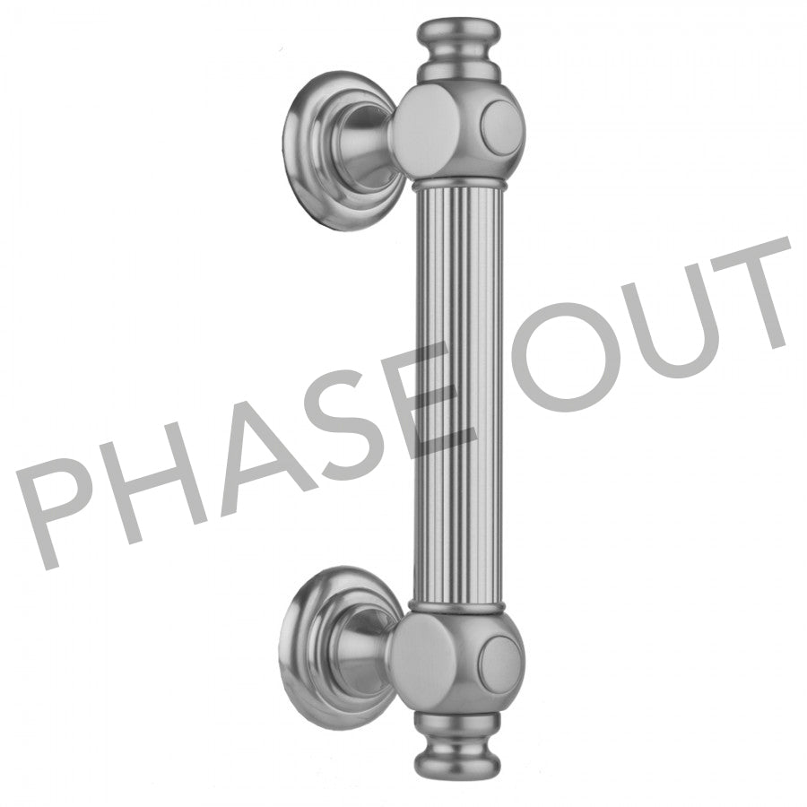 Jaclo H61-FM-8 8" H61 Reeded With End Caps Front Mount Shower Door Pull - Parent
