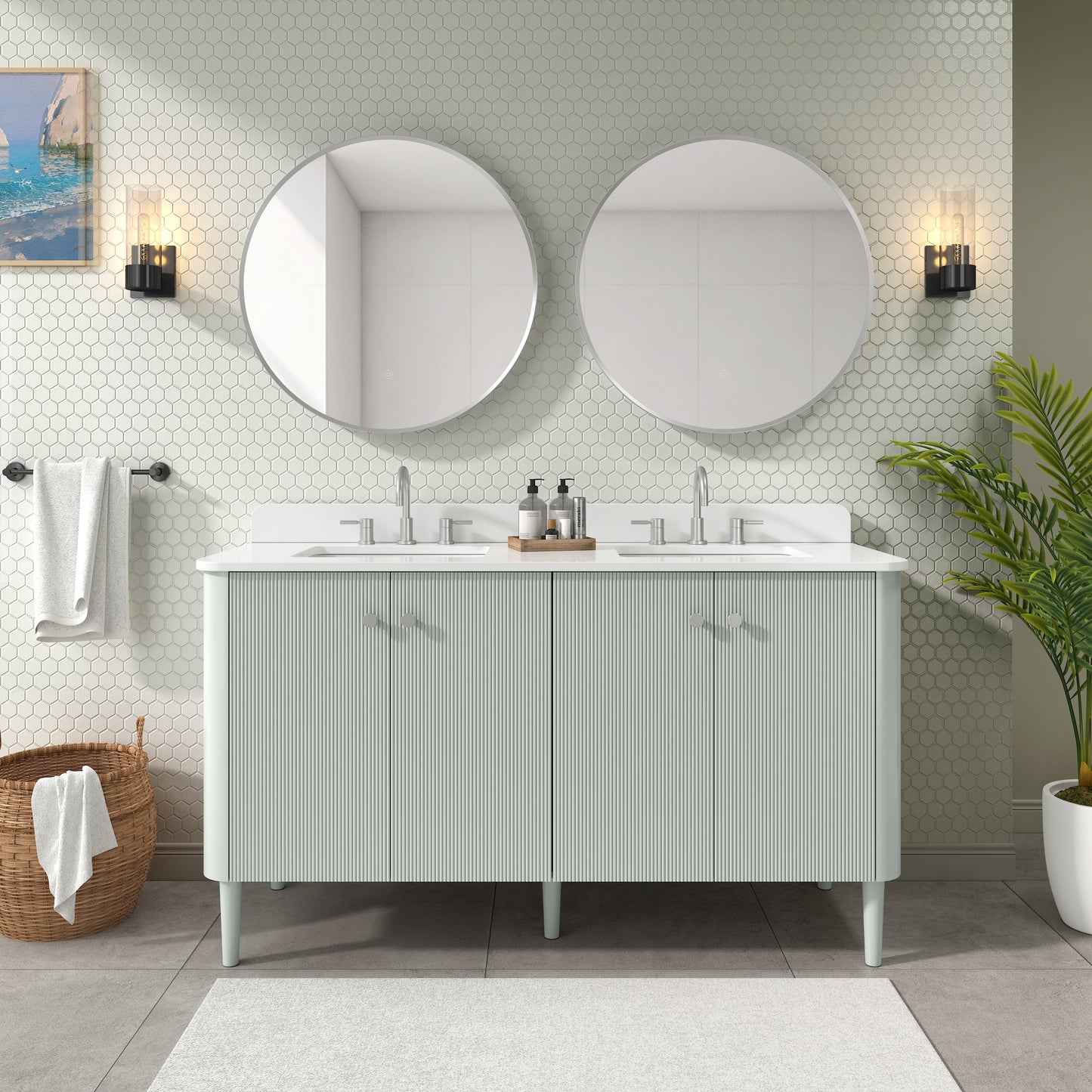 Avanity HALEY-VS61-SSHaley 61 in. Double Sink Bathroom Vanity with Top