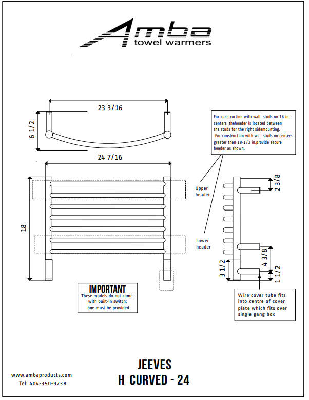Amba HC-24 Model H Curved - 24 Width - Parent