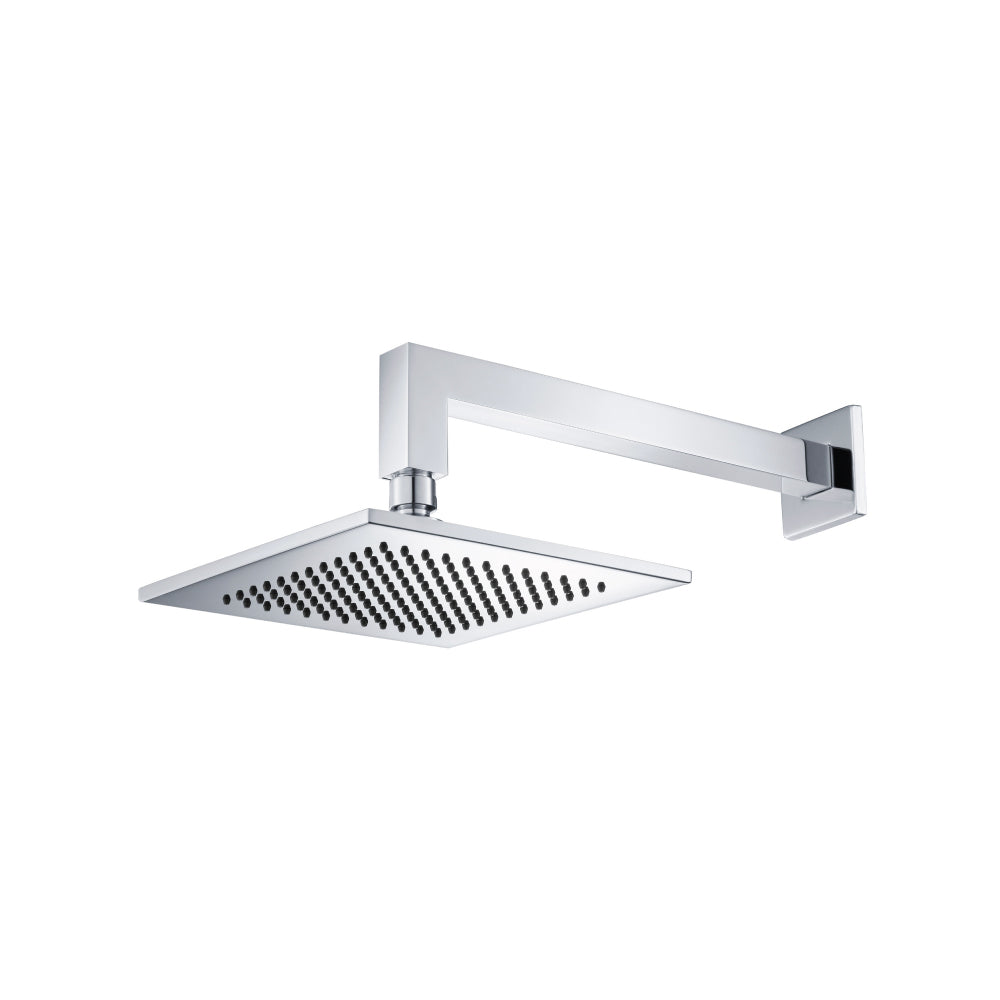 Flusso HS1001W 8" Solid Brass Showerhead / Rainhead With 12" Wall Mount Shower Arm