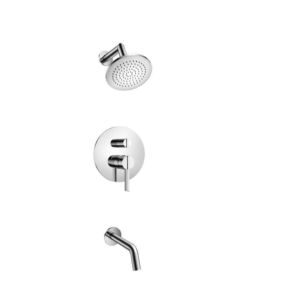 Flusso 145.3210CP Two Output Shower Set With Shower Head And Tub Spout