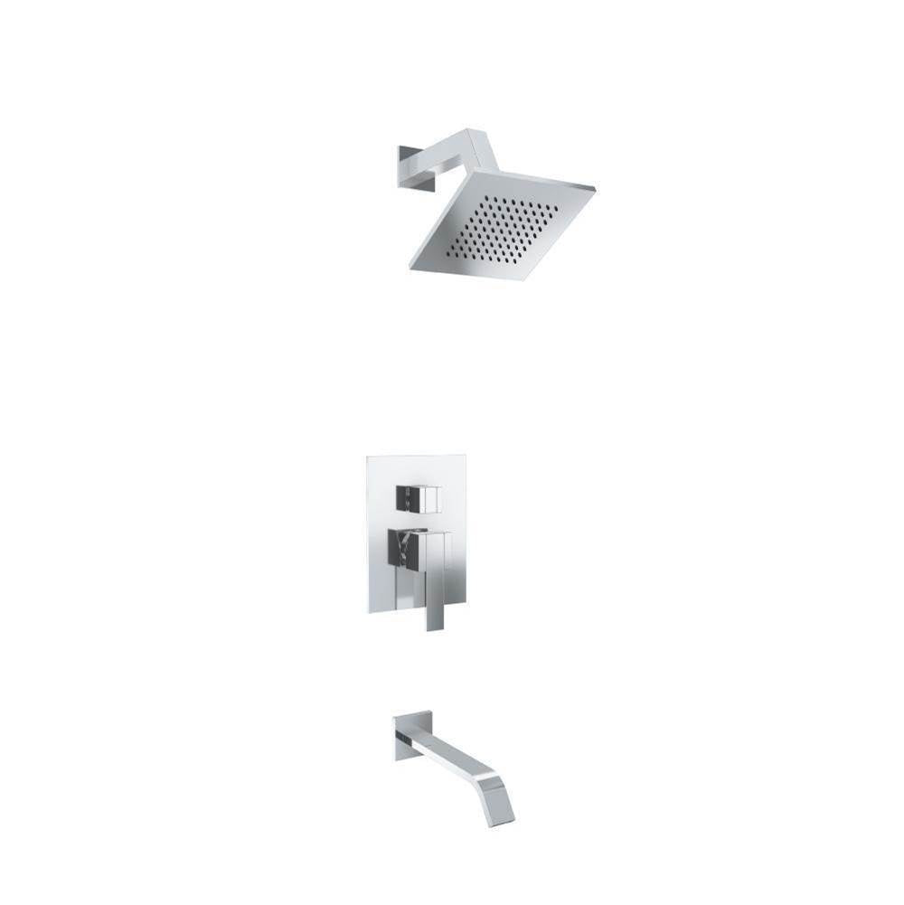 Flusso 150.3200CP Two Output Shower Set With Shower Head And Tub Spout