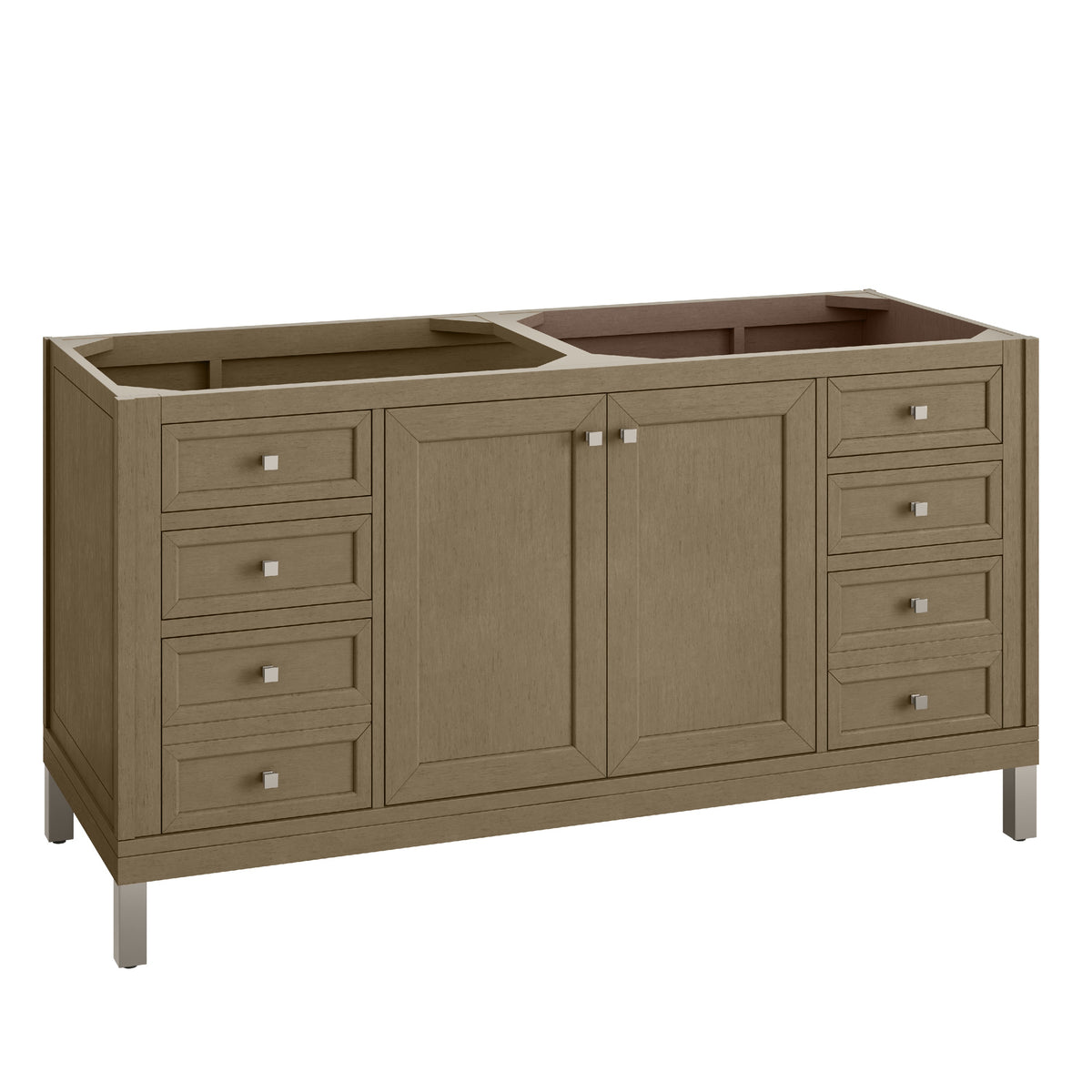 James Martin 503-V60D-M-WLW Chicago 60" Double Vanity, Walnut Whisper