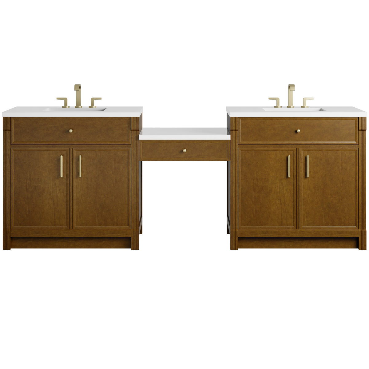 James Martin Bellshire 96" Dual Vanity Set with 24" Make-Up Counter