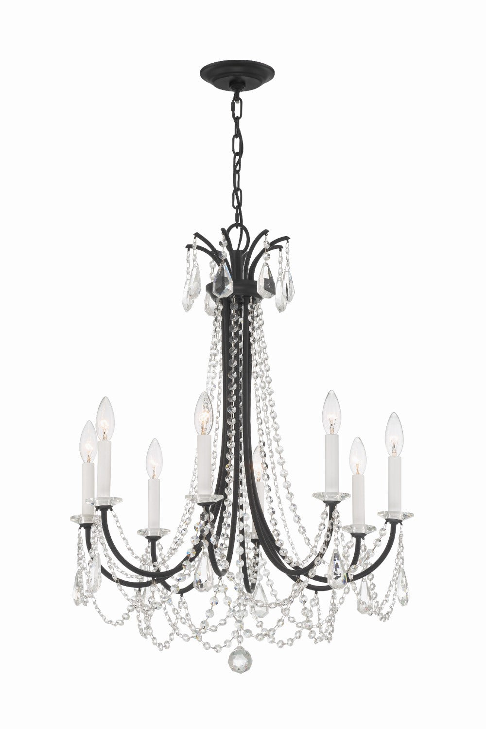 Crystorama KAR-90908-CL-MWP Karrington 8 Light Chandelier
