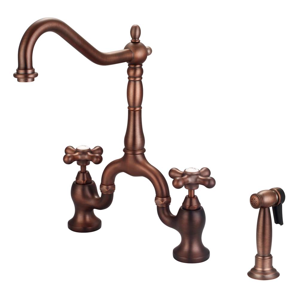 Barclay KFB506-MC Carlton Kitchen Bridge Faucet Sidespray and Metal Cross Holder