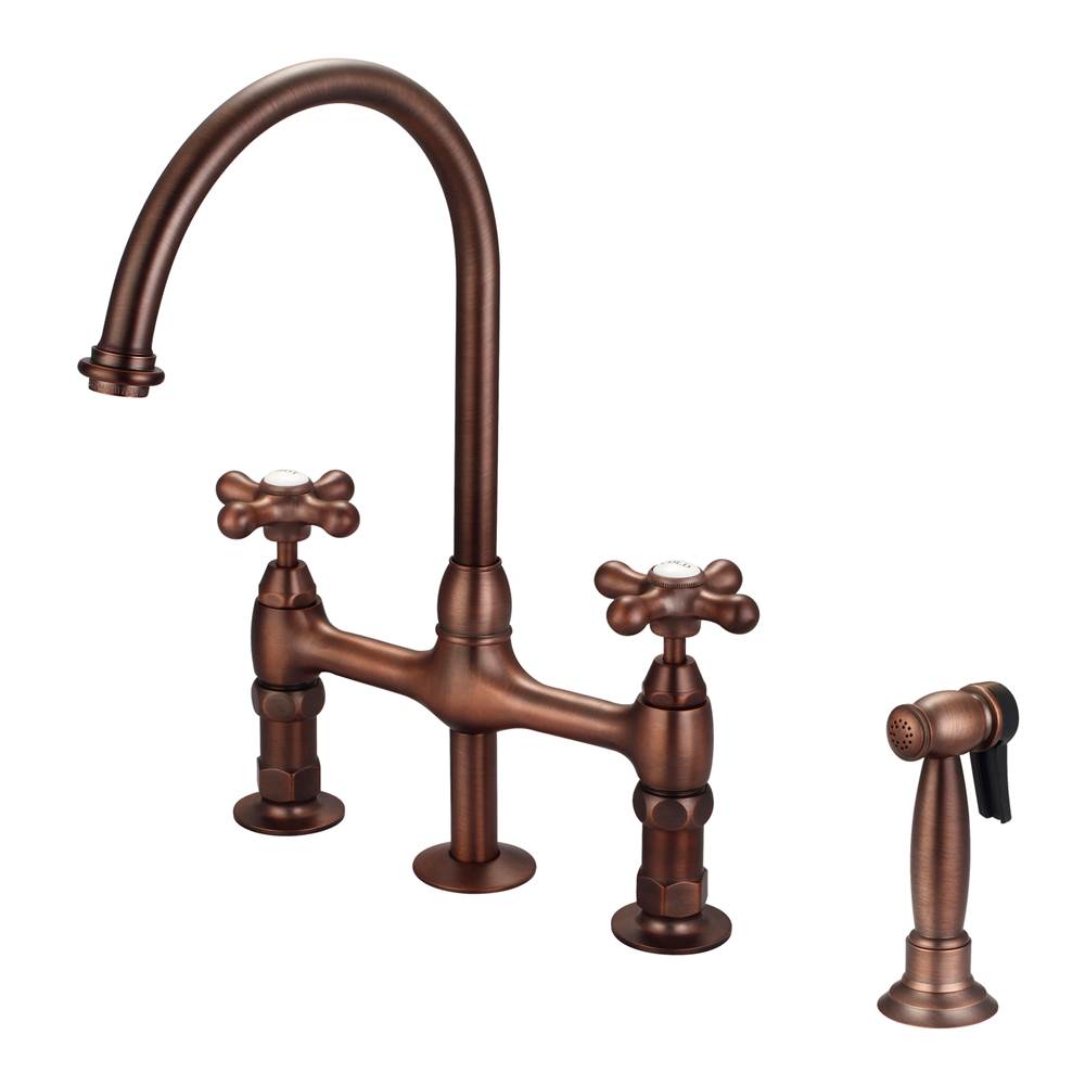 Barclay KFB512-MC Harding Kitchen Bridge Faucet Sidespray and Metal Cross Holder