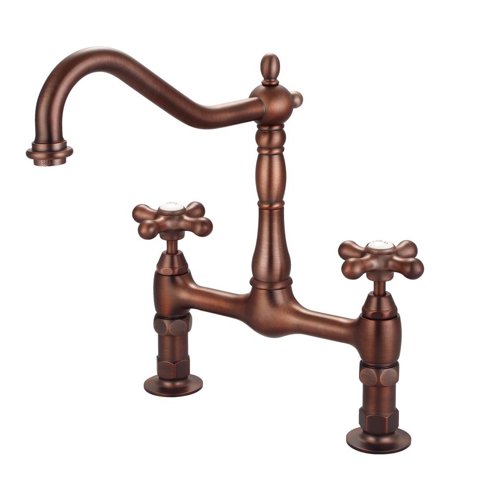 Barclay KFB514-MC Guthrie Kitchen Bridge Faucet Metal Cross Handles