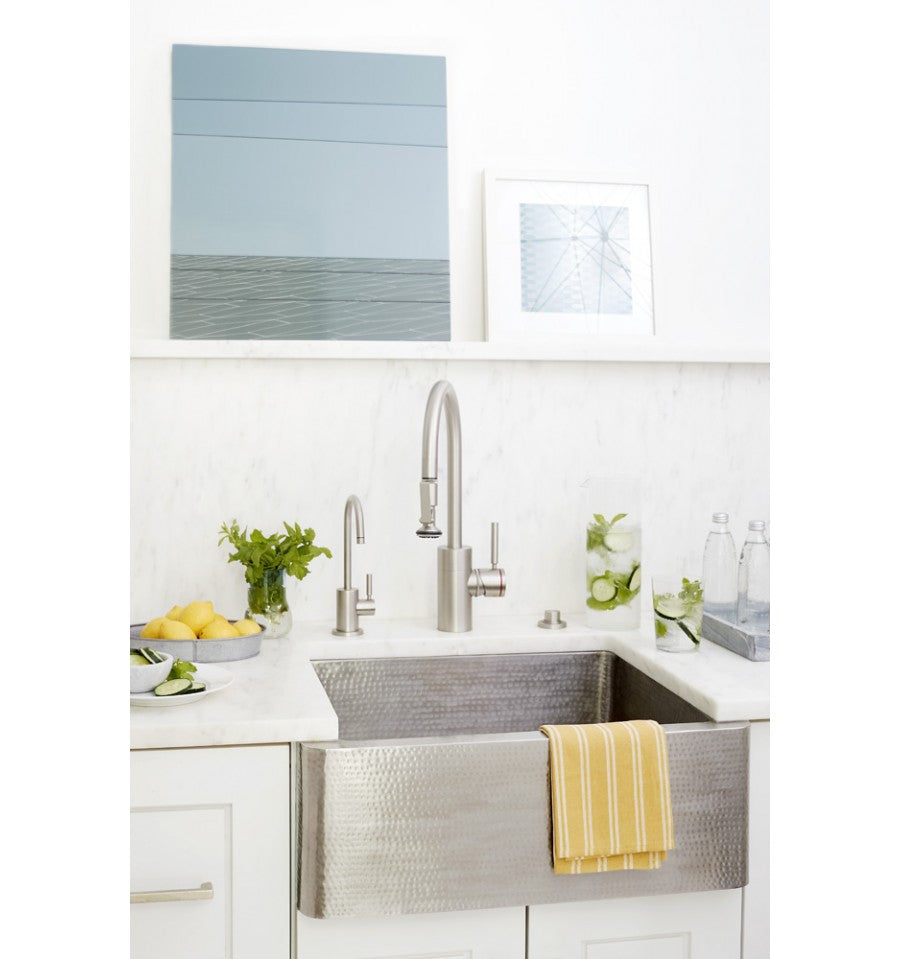 Thompson Traders KSA-3322HSS Quiroga Hammered Stainless Rectangular Hand Hammered Stainless Kitchen Sink Stainless Steel