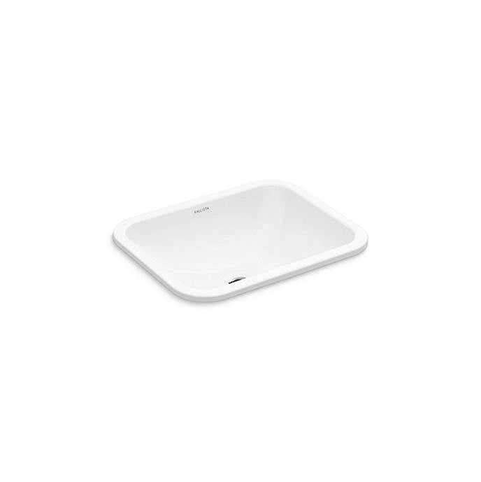 Kallista P74233-WO-0 Perfect Under-Mount Sink W/ Overflow, Soft Rectangle in Stucco White