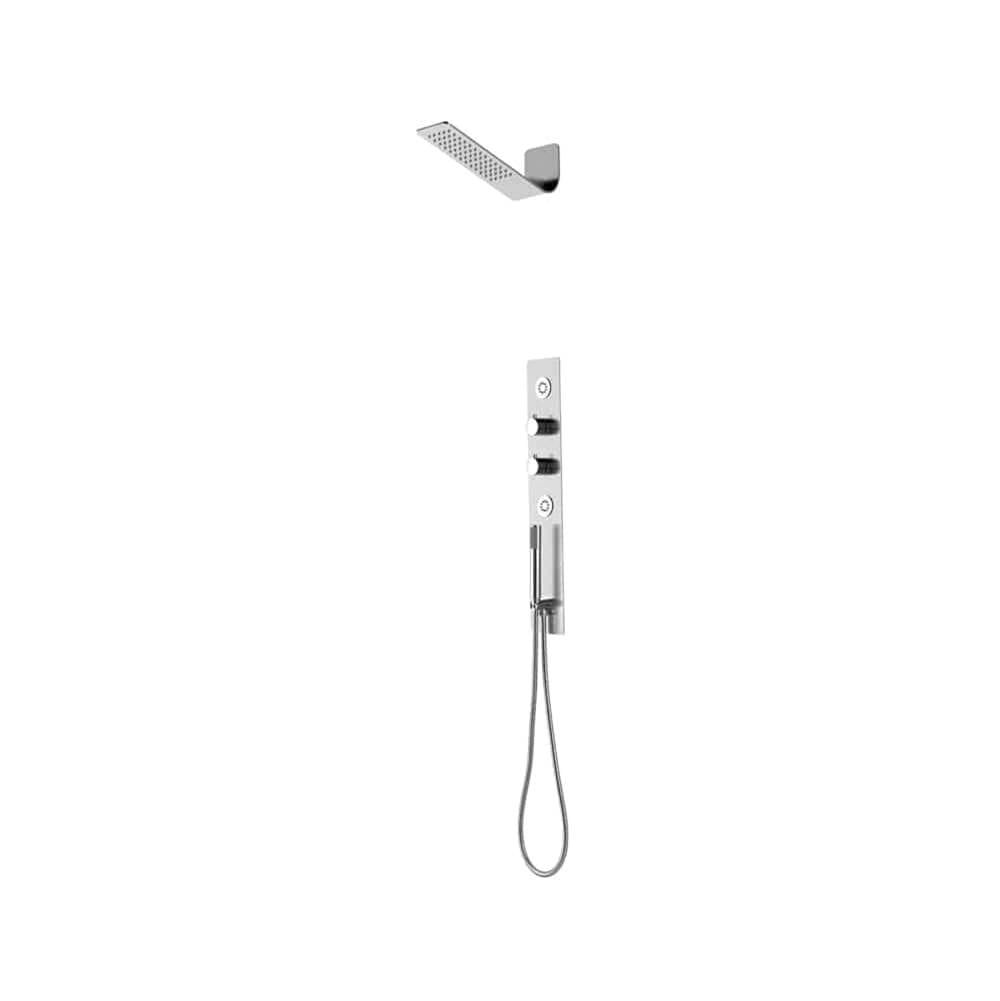 Lenova CSP205 2PC - Shower Set Includes: Shower Head Round 16 x 4-3/4 Thermostatic/Pressure Valve Trim Kit - Square - Parent
