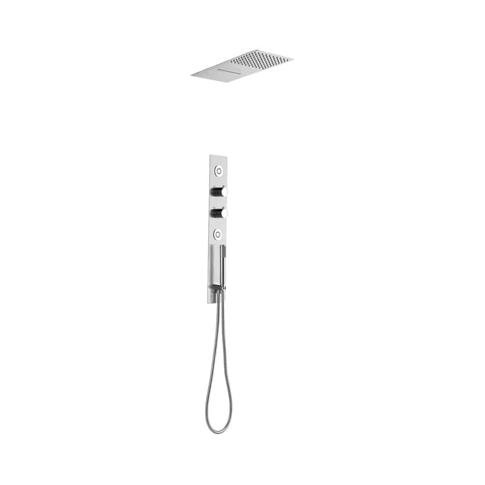 Lenova CSP206 2PC - Shower Set Includes: Shower Head Round 16 x 4-3/4 Thermostatic/Pressure Valve Trim Kit - Square - Parent