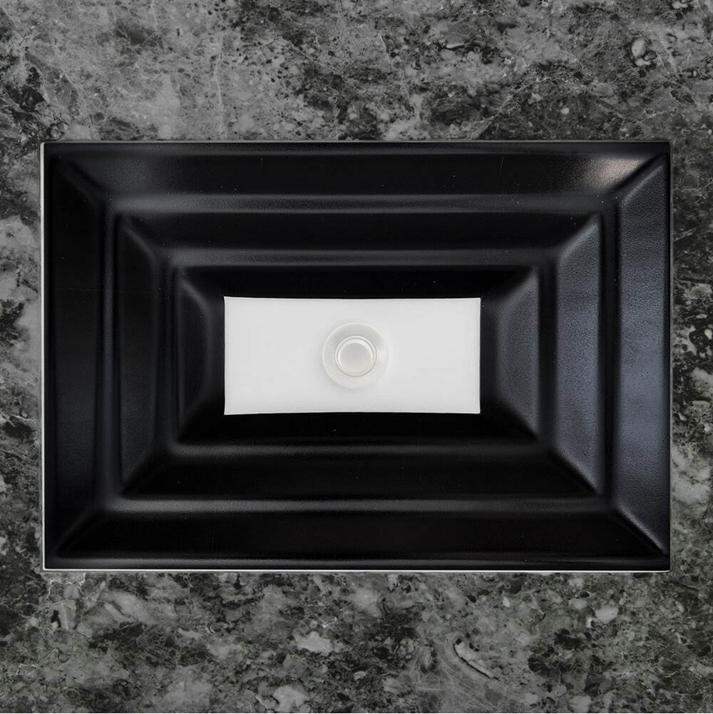 Linkasink AG09B Window Medium Rectangular - Black Glass with White Window