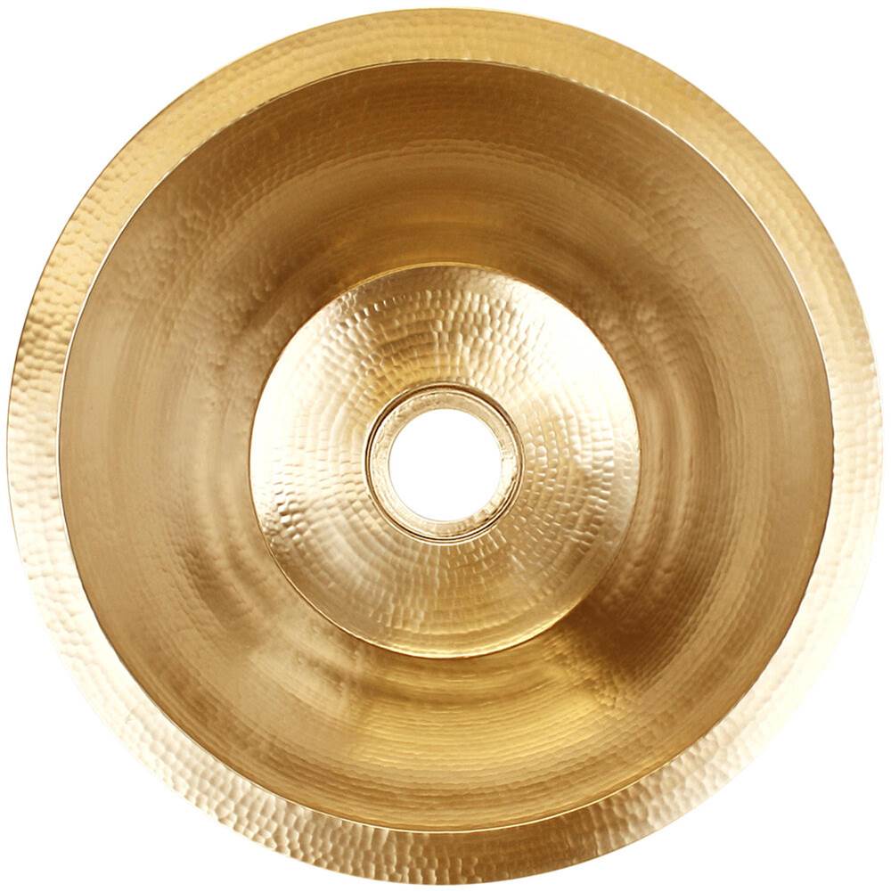 Linkasink C019 Hammered Large Round Flat Bottom Bar/Utility With 3.5 Drain Opening