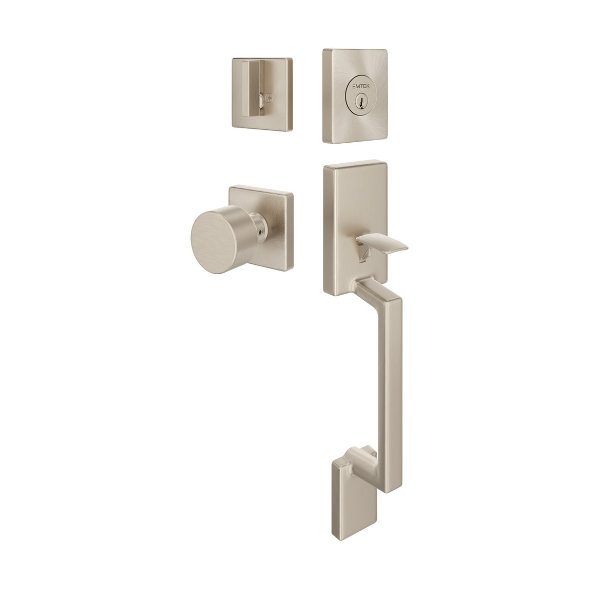 Emtek MC-EE4040PG-04 Modern Rectangular Sectional Entry Set with Page Knob - Single Cylinder
