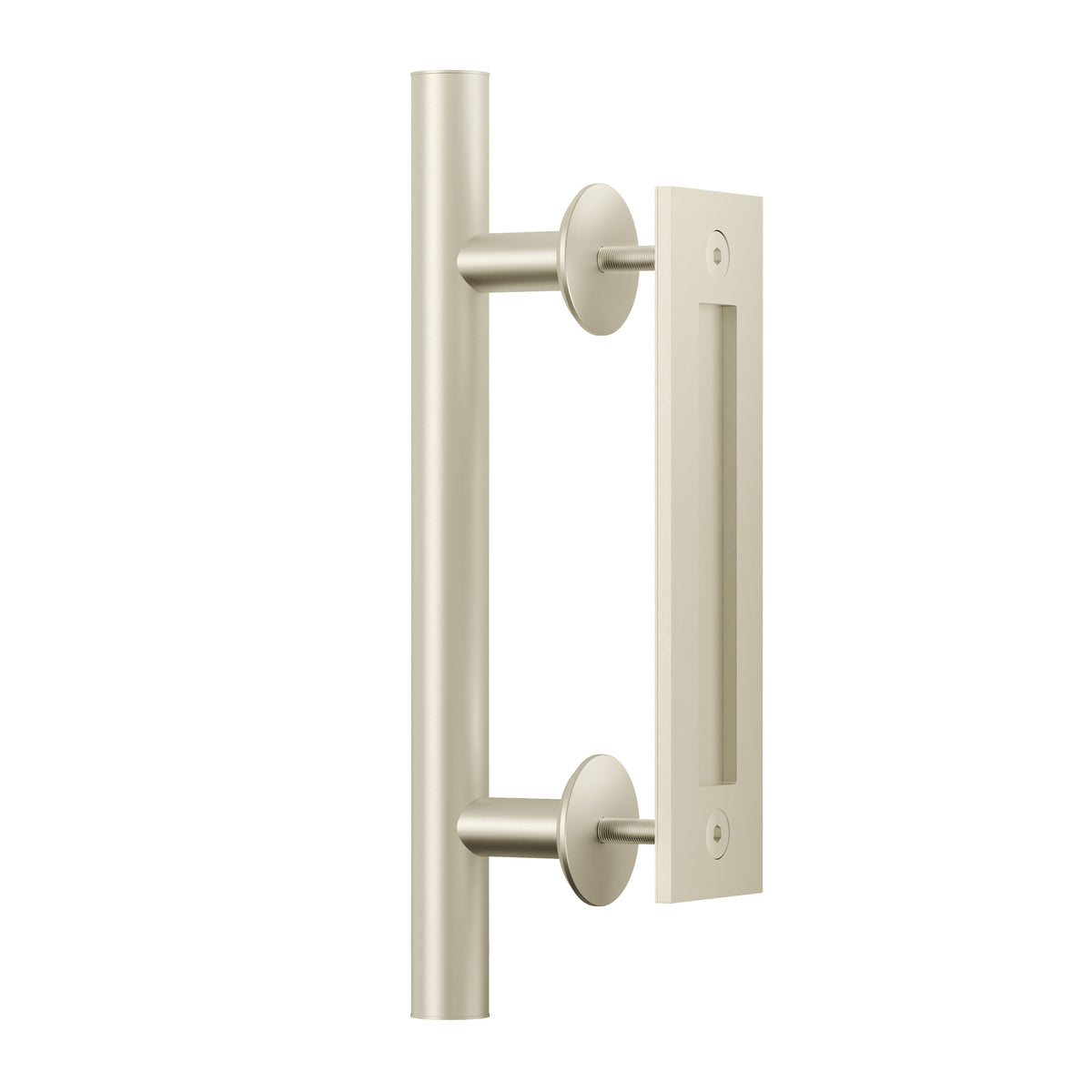 Emtek MC-EEAKBNDR.BFH-10 Barn Door Handle with Flush Pull