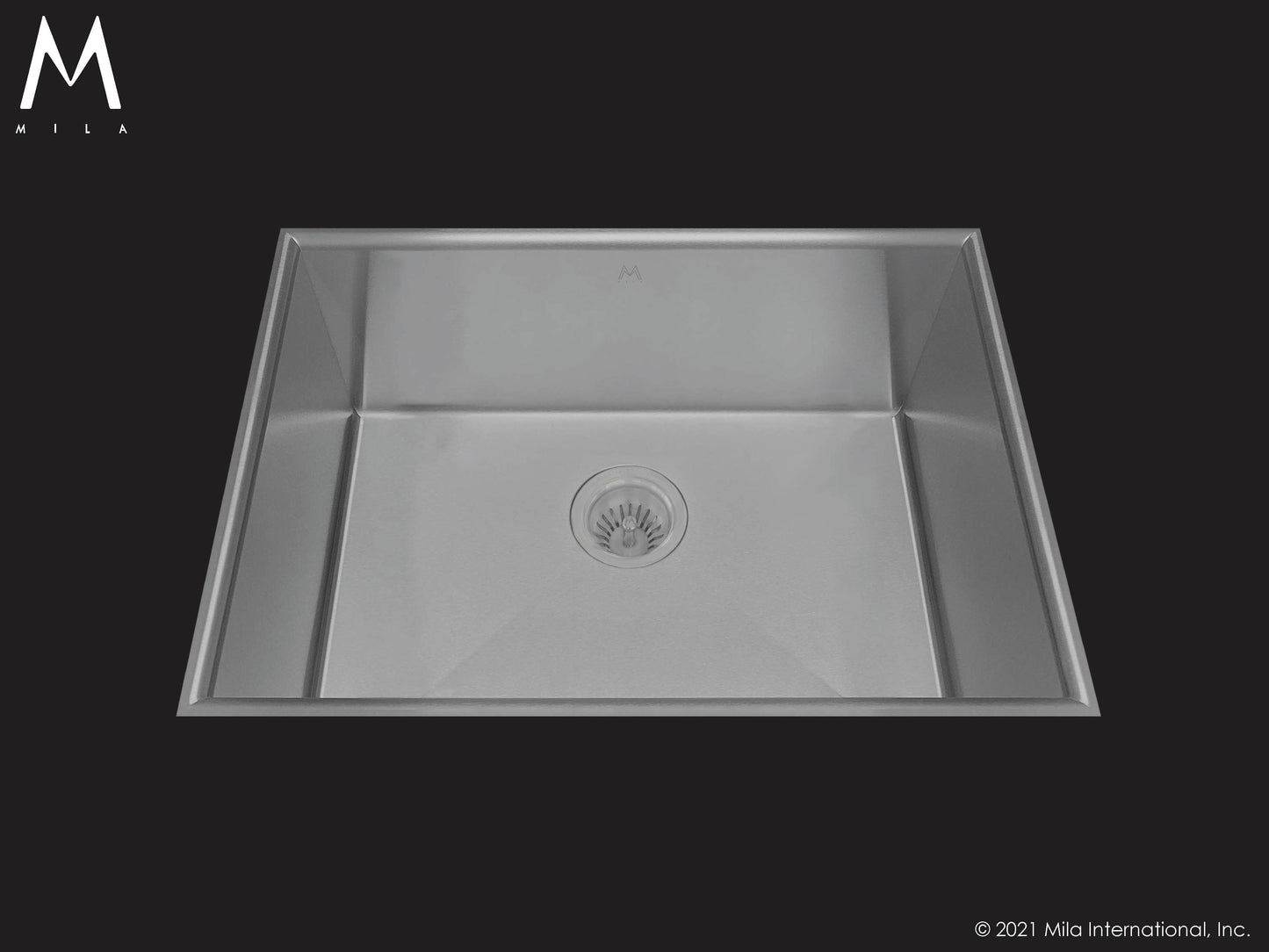 Mila MCFS-654SB Crescent Single Bowl Flush Mount Sink