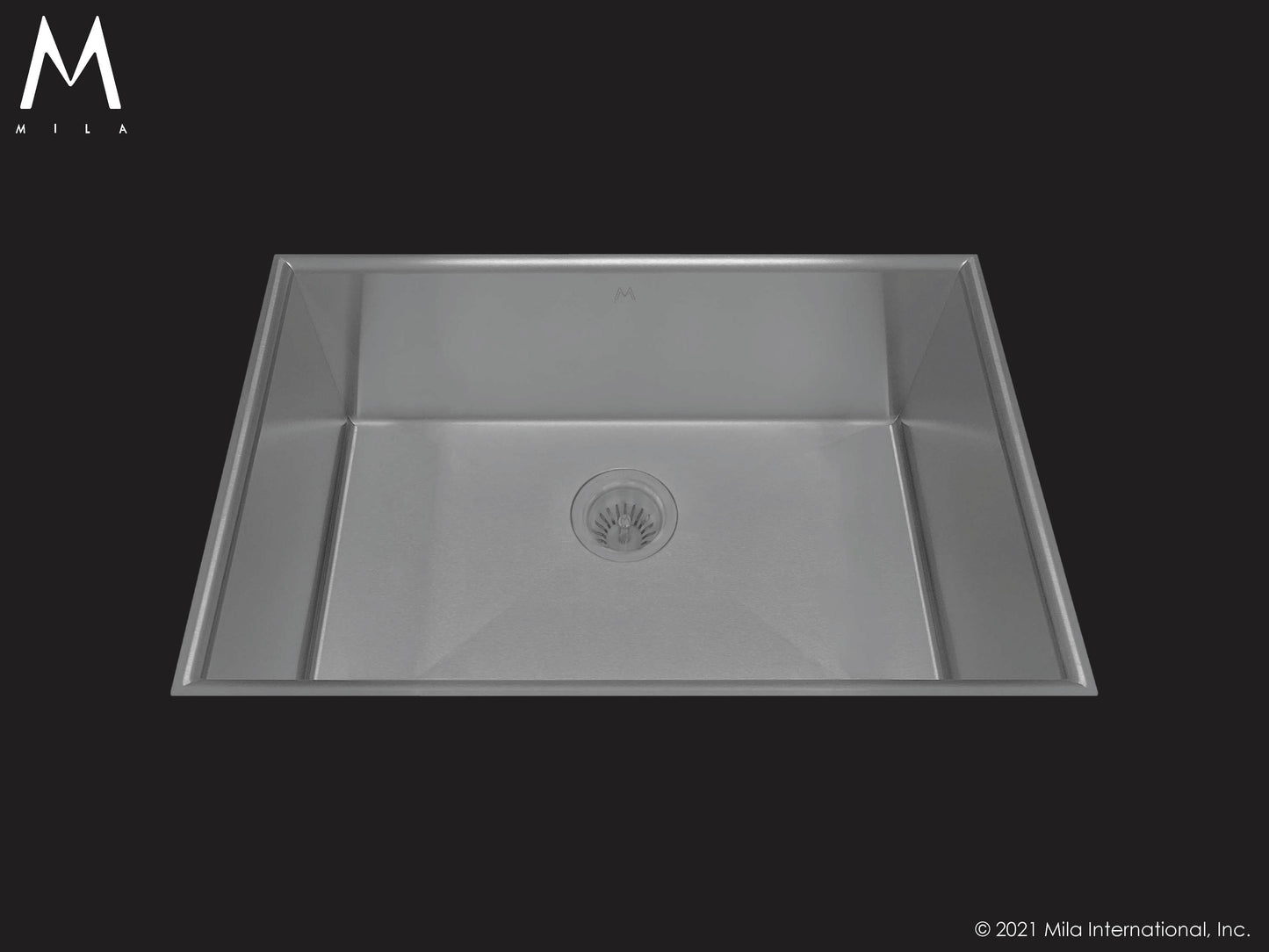 Mila MCFS-655SB Crescent Single Bowl Flush Mount Sink