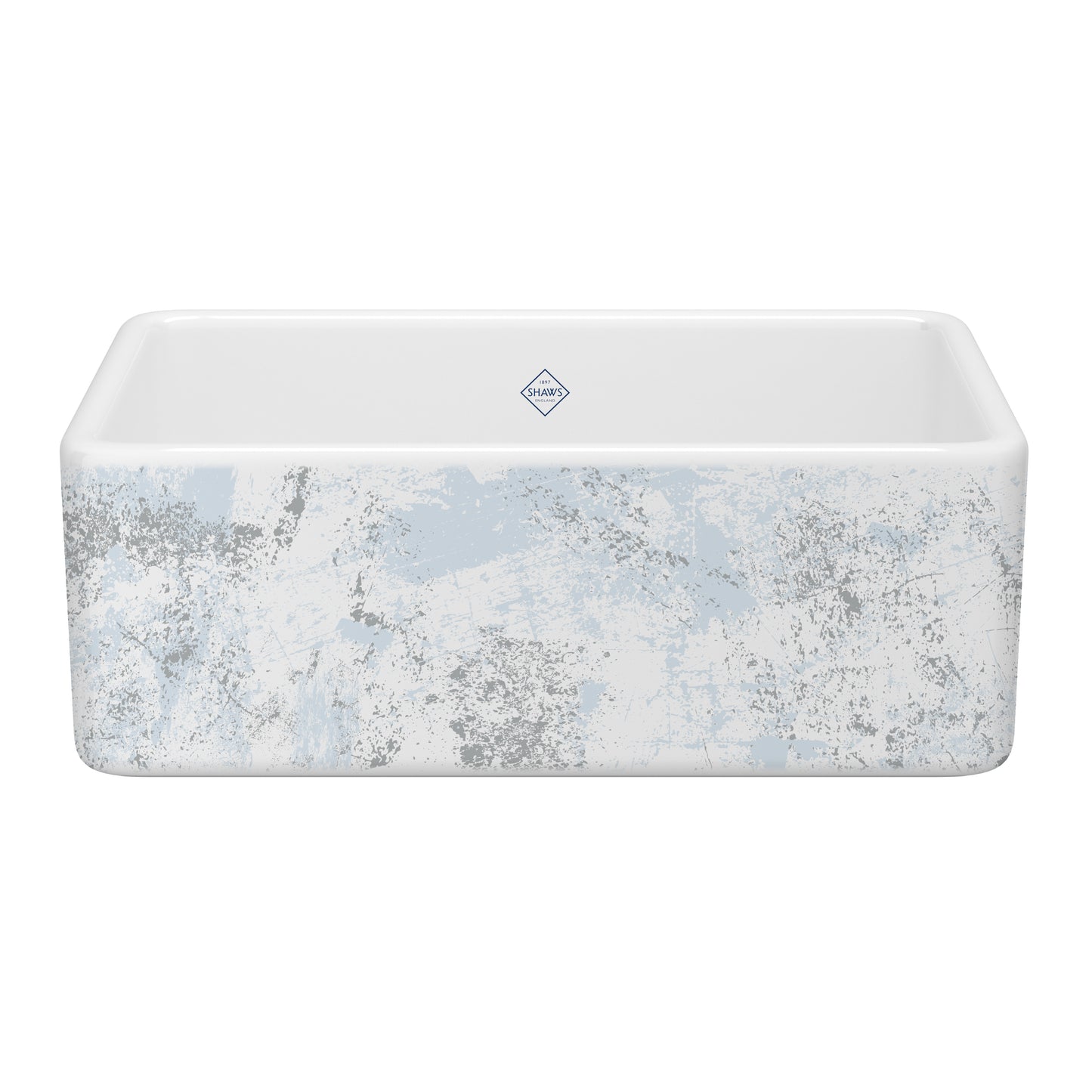 Shaws MS3018 Shaker 30" Single Bowl Farmhouse Apron Front Fireclay Kitchen Sink With Eucalyptus Design