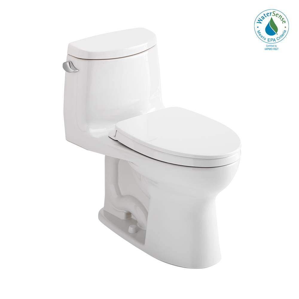 Toto MS604124CEFRG#01 Ultramax Ii One-Piece Elongated 1.28 GPF Universal Height Toilet With Right Hand Trip Lever, Cefiontect and Ss124 Softclose Seat, Washlet+ Ready