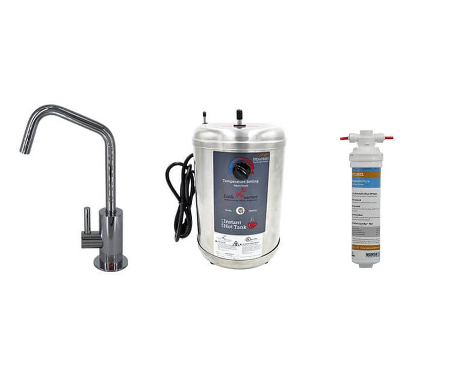 Mountain Plumbing MT1820DIY-NL Hot Water Faucet with Contemporary Round Body Handle Little Gourmet Premium Hot Water Tank - Parent