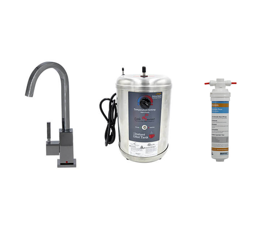 Mountain Plumbing MT1880DIY-NL Hot Water Faucet with Contemporary Square Body Little Gourmet Premium Hot Water Tank - Parent
