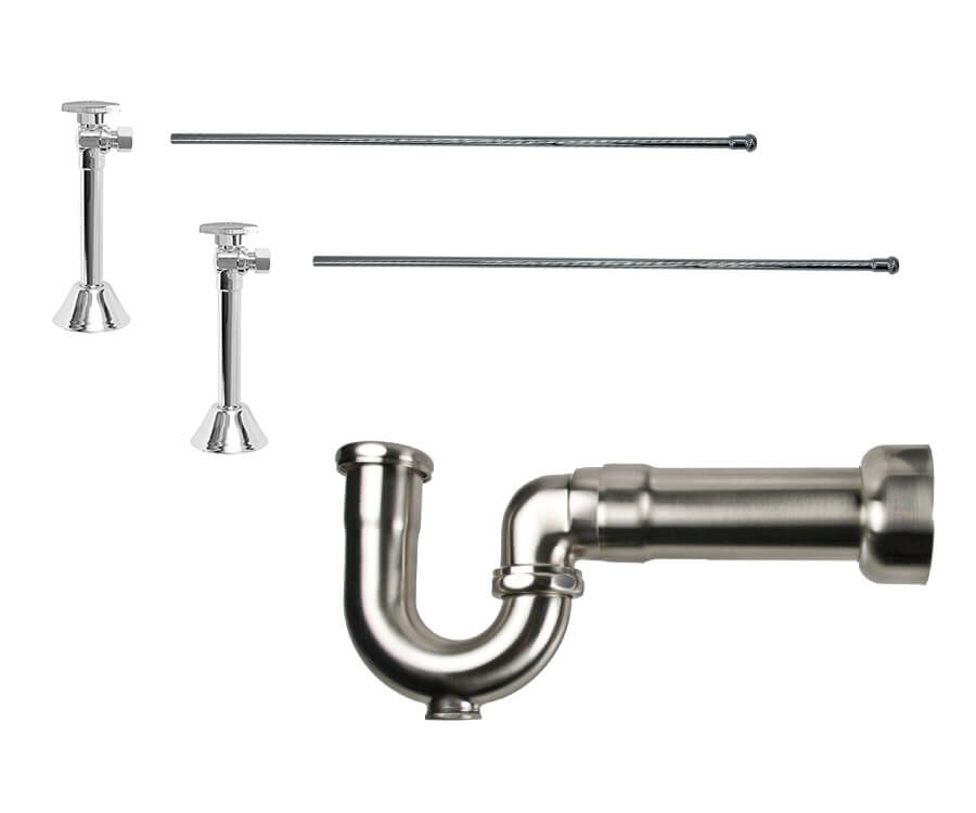 Mountain Plumbing MT316MASS-NL Lavatory Supply Kit w/ Massachusetts P-Trap Angle Sweat Brass Oval Handle Traditional - Parent